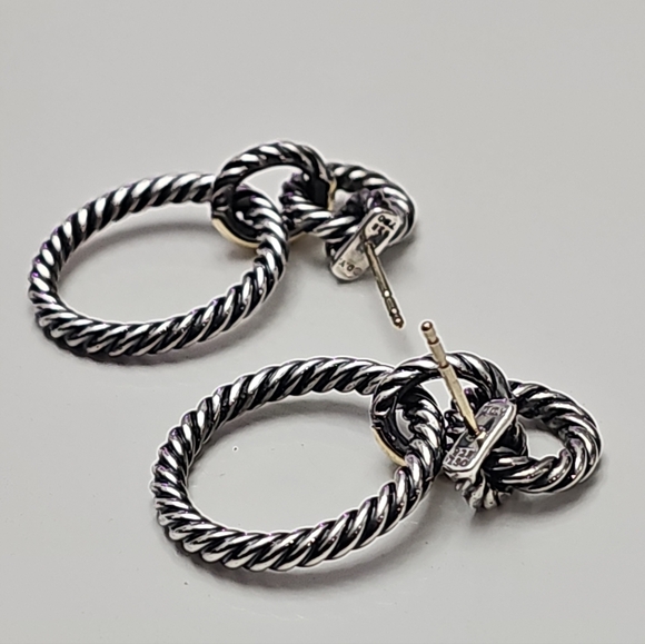 Authentic David Yurman Earings Sterling Silver And 18k - Picture 3 of 5